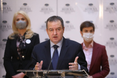 25 January 2021 National Assembly Speaker Ivica Dacic addresses the participants of the Women's Parliamentary Network conference